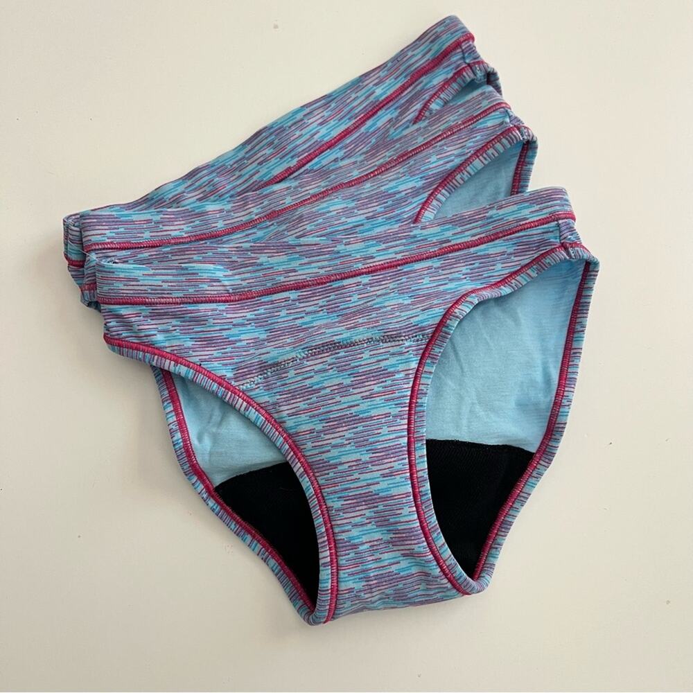 3 pack Thinx Teens Super Absorbency Cotton Bikini Period Underwear Hologram blue
